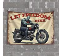 Funny Outdoor Decor Ride to Freedom: The Bold Biker's Call Tapestry Dorm Wall Decorations Funny Outdoor Decor(75X100CM)