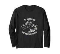 Funny Outdoor Pun My Happy Place has Higher Elevation Long Sleeve T-Shirt