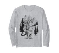 Funny Outdoor Tee Hiking Cat Backpacking Camping Animals Long Sleeve T-Shirt