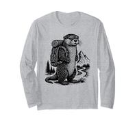 Funny Outdoor Tee Hiking River Otter Backpacking Animals Long Sleeve T-Shirt