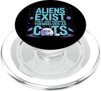 Funny Outer Space Cat - Aliens Exist Disguised as Cats PopSockets PopGrip for MagSafe