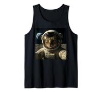 Funny Outer Space Cat Astronaut Meme Planet Tank Top
