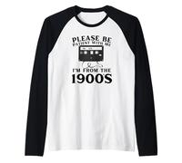 Funny Over The Hill Please Be Patient I'm from 1900's Old Raglan Baseball Tee