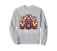Funny Owl Autism Awareness Animal Lovers Sweatshirt, Adult Unisex, Heather Grey, Medium