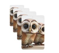 Funny Owl Car Air Fresheners Cards 4 Pcs Hanging Fragrance Scented Cards Long-Lasting Car Aromatherapy Tablets for Wardrobe Bathroom Car Interior Mirror Pendant Gifts