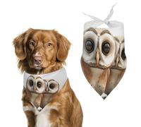 Funny Owl Dog Bandanas Adjustable Bib Party Pet Decorations Cute Dog Triangle Scarfs for Small Medium Puppy Cat Costume Accessory