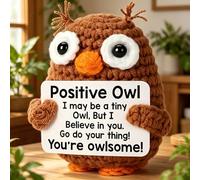 Funny Owl Easter Basket Essentials Stuffers for Daughter Son Girls Boys, Teacher Appreciation Mothers Day Graduation Birthday Gifts for Women Men Emotional Positive Support Crochet Owl