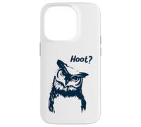 Funny Owl “Hoot?” Quirky Owl Illustration Bird Lovers Case for iPhone 14 Pro
