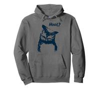 Funny Owl “Hoot?” Quirky Owl Illustration Bird Lovers Pullover Hoodie