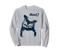 Funny Owl “Hoot?” Quirky Owl Illustration Bird Lovers Sweatshirt