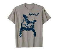 Funny Owl “Hoot?” Quirky Owl Illustration Bird Lovers T-Shirt