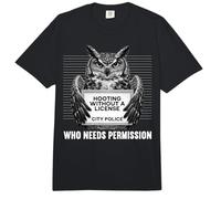 Funny Owl Hooting Without a License Who Needs Permission Comfort Colors Adult Heavyweight T-Shirt