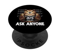 Funny Owl Mugshot The Eyes Dont Lie Ask Anyone Humor PopSockets Adhesive PopGrip