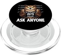 Funny Owl Mugshot The Eyes Dont Lie Ask Anyone Humor PopSockets PopGrip for MagSafe