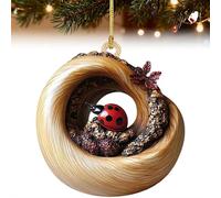 Funny Owl Ornaments for Christmas Tree, 2D Acrylic Cave Animals Tree Pendant, Christmas Hanging Ornaments Cute Dog Cat Birds Themed Decorations for Xmas Trees Car Mantel (Brown K)