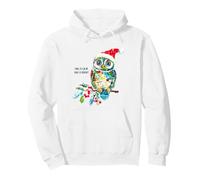 Funny Owl Santa Claus Hat Christmas Holiday Birder Bird Meme Pullover Hoodie