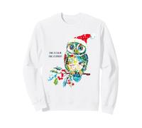 Funny Owl Santa Claus Hat Christmas Holiday Birder Bird Meme Sweatshirt