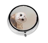 Funny Owl This Small, Round, Three-Compartment Travel Pill Box is Perfect for Storing Daily medications, Vitamins, and on-The-go.