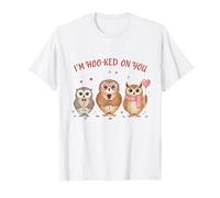 Funny Owl Valentine I'm Hoo-KED On You Pun Tee T-Shirt