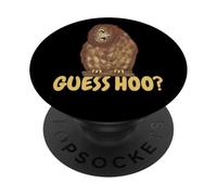 Funny Owl With Googly Eyes Guess Hoo PopSockets Adhesive PopGrip
