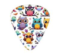 Funny-Owls-Birds 12 Pack Guitar Picks With 3 Thicknesses And Storage Box, Abs Plectrums For Electric Bass Guitar Players