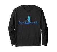 Funny Paddleboard Heartbeat Paddleboarding SUP Lover Long Sleeve T-Shirt