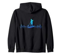 Funny Paddleboard Heartbeat Paddleboarding SUP Lover Zip Hoodie
