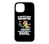 Funny Padel Bear Not Always Grumpy - I Play Padel Case for iPhone 15
