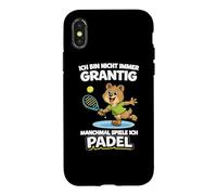 Funny Padel Bear Not Always Grumpy - I Play Padel Case for iPhone X/XS