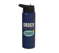 Funny Padel Pun Order on the Court Stainless Steel Insulated Water Bottle
