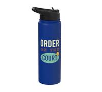 Funny Padel Pun Order on the Court Stainless Steel Insulated Water Bottle