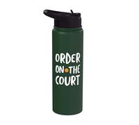 Funny Padel Pun Order on the Court Stainless Steel Insulated Water Bottle