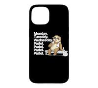 Funny Padel Sloth Addicted To Playing Padel Case for iPhone 15