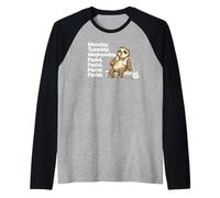 Funny Padel Sloth Addicted to Playing Padel Raglan Baseball Tee