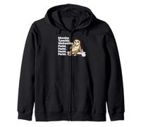 Funny Padel Sloth Addicted To Playing Padel Zip Hoodie