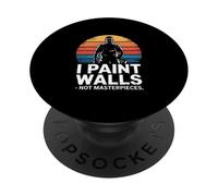 Funny Painter I Paint Walls Not Masterpieces Retro PopSockets Adhesive PopGrip
