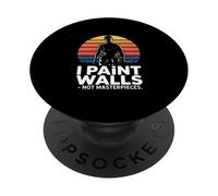 Funny Painter I Paint Walls Not Masterpieces Retro PopSockets Adhesive PopGrip