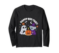 Funny Panda and Koala Bear celebrating Halloween Birthday Long Sleeve T-Shirt