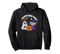 Funny Panda and Koala Bear celebrating Halloween Birthday Pullover Hoodie