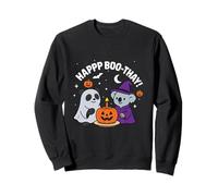 Funny Panda and Koala Bear celebrating Halloween Birthday Sweatshirt