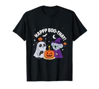 Funny Panda and Koala Bear celebrating Halloween Birthday T-Shirt