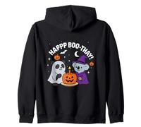Funny Panda and Koala Bear celebrating Halloween Birthday Zip Hoodie