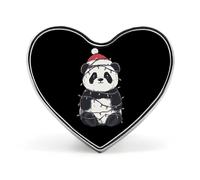 Funny Panda Christmas Lights Cute Button Pins Heart Badge Cool Personalised Pattern Brooches for Bag Hat