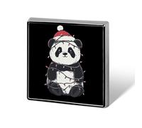 Funny Panda Christmas Lights Cute Button Pins Square Badge Cool Personalised Pattern Brooches for Bag Hat
