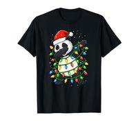Funny Panda Dabbing Christmas Lights Xmas Holidays Boys T-Shirt