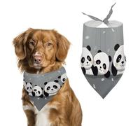 Funny Panda Dog Bandana Triangle Dog Scarf Washable Polyester Dog Bibs Cute Pet Bandana for Medium Large Dogs Puppy and Cats