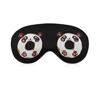 Funny Panda Donut Sleep Mask Soft Blindfold Portable Eye Mask with Adjustable Strap for Men Women