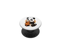 Funny Panda Eats Pizza Graphic Boys Girls Panda Lovers PopSockets Adhesive PopGrip