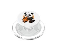 Funny Panda Eats Pizza Graphic Boys Girls Panda Lovers PopSockets PopGrip for MagSafe