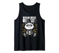 Funny Panda Installing Muscles Please Wait Gym Fitness Tank Top